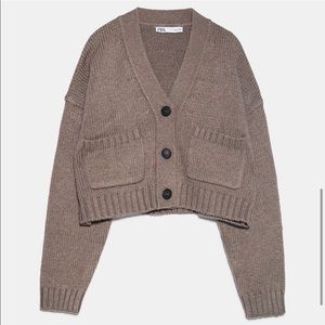Zara Knjt Pocket Cardigan